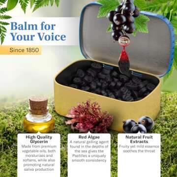 GRETHER'S Pastilles Classic Blackcurrant Natural Remedy Dry Mouth Relief - Soothing Throat & Healthy Voice - Long-Lasting Flavor, Gift for Singers - 1-Pack - 15 oz.