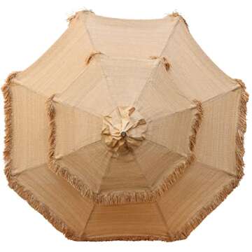 Aoodor 9ft Umbrella Outdoor Pagoda Patio Market Umbrella 3 Tier with Eucalyptus Wooden Frame - Brown (Umbrella Only)