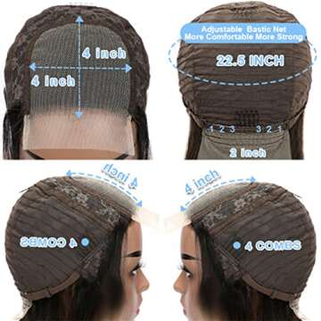 Zormsert Wear and Go Loose Deep Wave Wigs For Black Women Human Hair 4x4 Lace Closure Wigs Curly Transparent Lace Pre Plucked with Baby Hair Glueless Natural Color 20 Inch