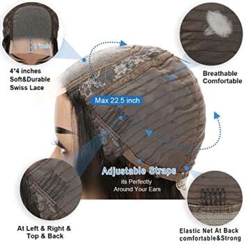 Zormsert Wear and Go Loose Deep Wave Wigs For Black Women Human Hair 4x4 Lace Closure Wigs Curly Transparent Lace Pre Plucked with Baby Hair Glueless Natural Color 20 Inch