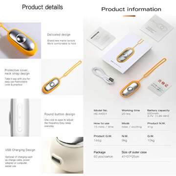 Brain Massage Adjust Heart Rate,Headache Focus Attention,Small and Easy to Carry,Improve Deep Sleep (Grey)