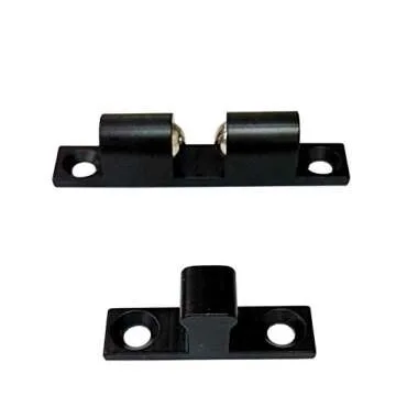 QCAA Solid Brass Double Ball Catch, 60mm, Matte Black, 4 Pack