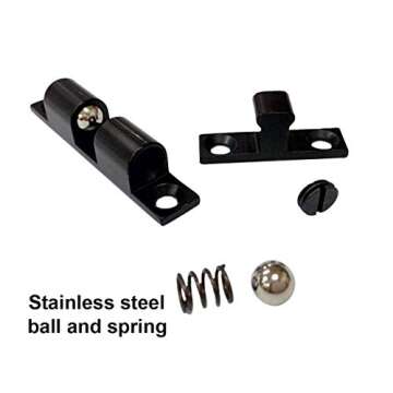 QCAA Solid Brass Double Ball Catch, 60mm, Matte Black, 4 Pack