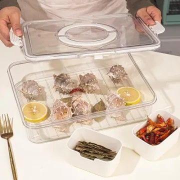 Cosnou Divided Serving Tray - Snack Box with Handle & Lid