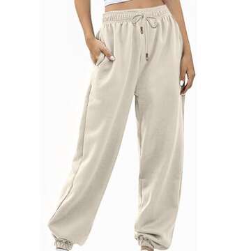 Generic Pants for 90 Off Clearance of Sale Wherehouses Clearance White Sweatpants Womens Warm Running Clothes Women Streetwear Pants Baggy Clothes for Women Black Joggers for Women, Large, A01_khaki