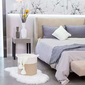 MINTWOOD 15x14 Woven Cotton Storage Basket for Home