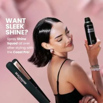 Beachwaver Shine Squad Shine Spray - Lightweight Glossy Finishing Spray for Hair with HiX Vegan Bond Multiplers - Post-Styling High-Gloss Mist for a Smooth Finish & No Frizz (5.5 Fl Oz)