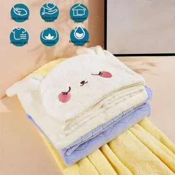 TMIELYBS Toddler Towels for Ages 0-6 | 2-Pack Hooded Bath Towels