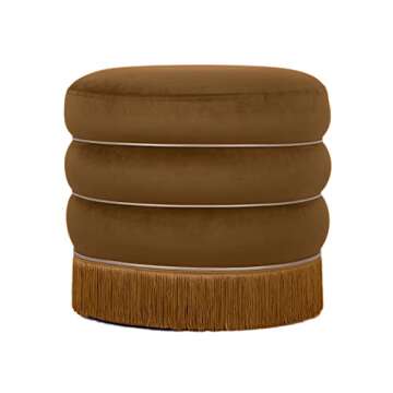 Tov Furniture Lakka Green Ottoman (Chocolate)