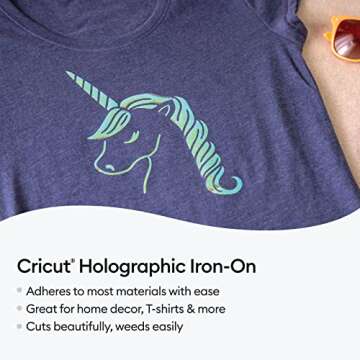 Cricut Holographic Sparkle Iron On, Ultimate Sampler - 3 Sheets (12"x12") - HTV Heat Transfer Vinyl ...