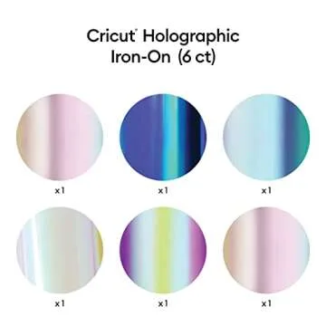 Cricut Holographic Sparkle Iron On, Ultimate Sampler - 3 Sheets (12"x12") - HTV Heat Transfer Vinyl for Shirts, Apparel, Hats & More - Compatible with Cricut EasyPress & Machines