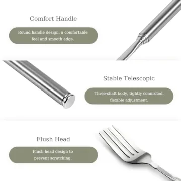 Telescopic Fork - Extendable from 8.7 to 25.4 Inches
