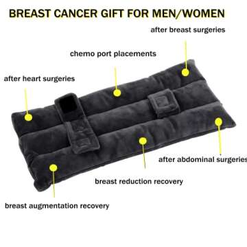 SKIYHON Seat Belt Pillow for Mastectomy Post-Surgery, Heart Surgery Recovery Support Cushion for Che...
