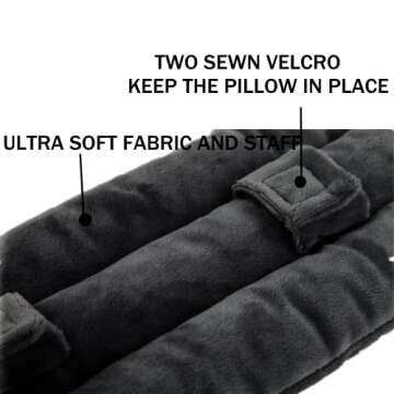 SKIYHON Seat Belt Pillow for Mastectomy Post-Surgery, Heart Surgery Recovery Support Cushion for Chest Chemo Port Pacemaker Bypass Hysterectomy Recovery Pillow (Black)