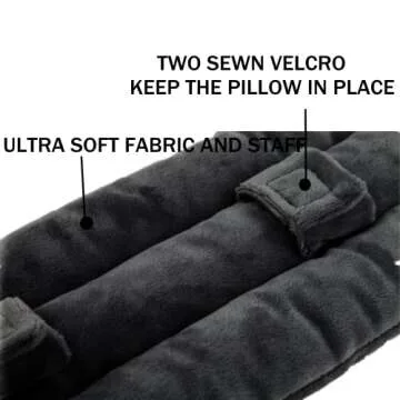 SKIYHON Seat Belt Pillow for Mastectomy Post-Surgery, Heart Surgery Recovery Support Cushion for Chest Chemo Port Pacemaker Bypass Hysterectomy Recovery Pillow (Black)