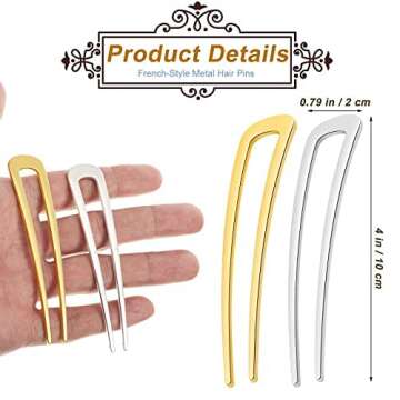 Elegant 6-Piece Metal U Shaped Hair Pins for Women
