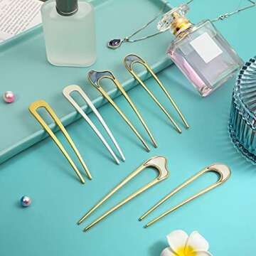Elegant 6-Piece Metal U Shaped Hair Pins for Women