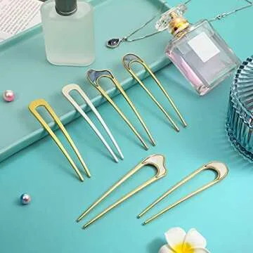 Elegant 6-Piece Metal U Shaped Hair Pins for Women