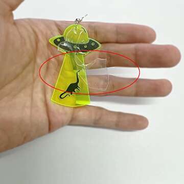 Twinkle Eye UFO Dinosaur Acrylic Drop Earrings for Halloween