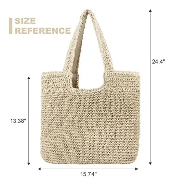 Freie Liebe Straw Beach Bag Women Summer Tote Handbag