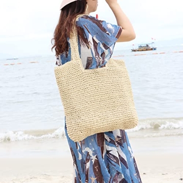 Freie Liebe Straw Beach Bag Women Summer Tote Handbag