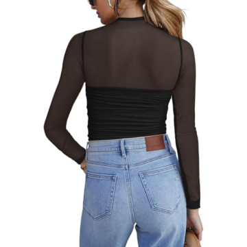 Zeagoo Women's Sexy Sheer Mesh Long Sleeve Top – Elevate Your Style!