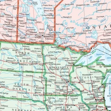 North America Wall Map - Beautifully Detailed 34" x 39"