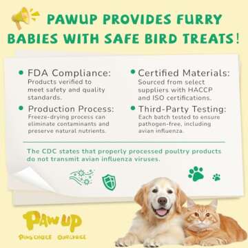 PAWUP Freeze Dried Duck Treats for Cats Dogs, Rawhide Free Freeze-Dried Raw Food Topper, High Protein, Gluten&Grain Free, 4.6oz