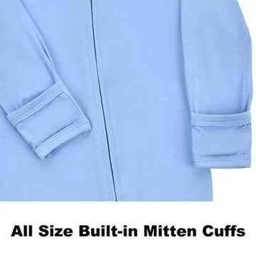 Soft Bamboo Footless Baby Pajamas with Zipper & Mitten