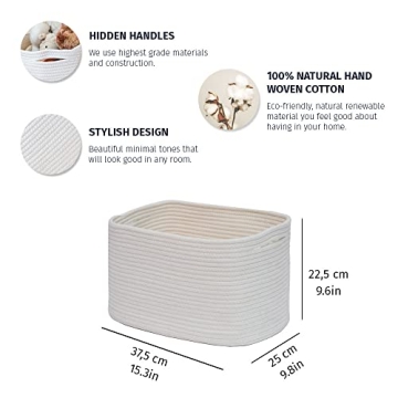 Stylish OrganiHaus Set of 3 White Shelf Baskets for Home