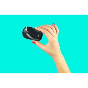 Logitech Wireless Mini Mouse M187 Ultra Portable, 2.4 GHz with USB Receiver, 1000 DPI Optical Tracking, 3-Buttons, PC / Mac / Laptop - Black