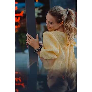 invisibobble Sprunchie Spiral Hair Ring - Purrfection - Scrunchie Stylish Bracelet, Strong Elastic Grip Coil Accessories for Women - Gentle for Girls Teens and Thick Hair