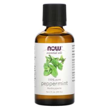 NOW Essential Oils, Peppermint Oil, Invigorating Aromatherapy Scent, Steam Distilled, 100% Pure, Vegan, Child Resistant Cap, 2-Ounce