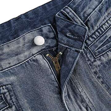 Women Y2K Jeans Low Waist Retro Vintage Straight-Leg Denim Cargo Pants Trousers Big Pockets 90S Harajuku Streetwear (Gray, Medium)