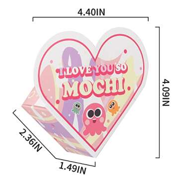 JOYIN 28 Packs Valentine Glow in The Dark Mochi squishy toy Party Favors with Valentine Heart Boxes for Kids Kawaii Classroom Exchange, Party Gifts Stress Relief Toys Valentine Classroom Prize
