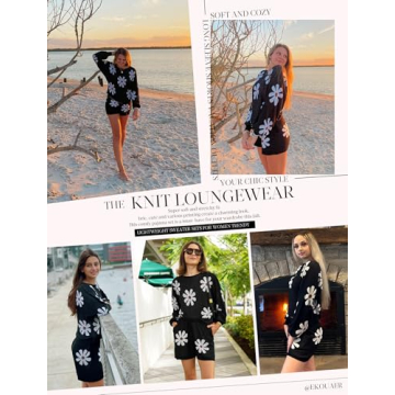 Ekouaer Knit Pajamas Set for Women Cozy Sleepwear