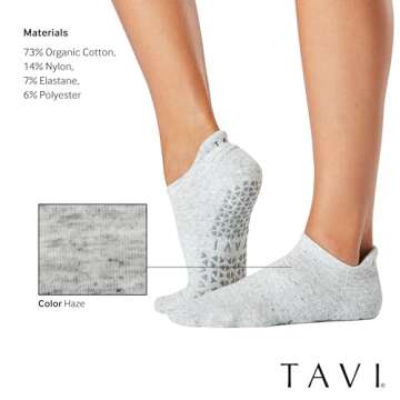 TAVI NOIR Women’s Savvy Non-Slip Socks with Grippers for Yoga and Pilates