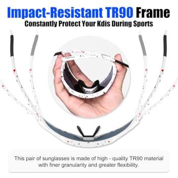 X-TIGER Kids Polarized Sunglasses for Ages 8-14