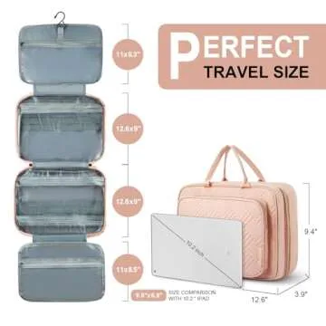 WOOMADA Toiletry Bag for Travel with Jewelry Compartment