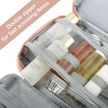 WOOMADA Toiletry Bag for Travel with Jewelry Compartment