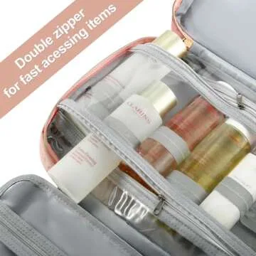 WOOMADA Toiletry Bag for Travel with Jewelry Compartment