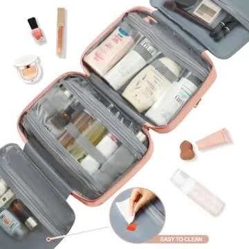 WOOMADA Toiletry Bag for Travel with Jewelry Compartment
