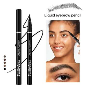 Easilydays Ultra-Fine Felt-Tip Liquid Eyeliner Pen, Waterproof 5 Colors Wild Water Eyebrow Pencil, H...
