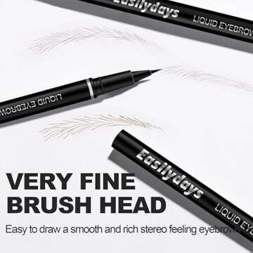 Easilydays Ultra-Fine Felt-Tip Liquid Eyeliner Pen, Waterproof 5 Colors Wild Water Eyebrow Pencil, Highly Pigmented Intense Color, Glides on Smoothly, Longlasting Smudge-Proof Women Eye Makeup (02)