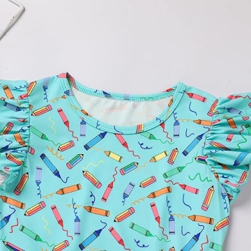 IDOPIP Back to School Dress for Girls with Apple Pencil Print