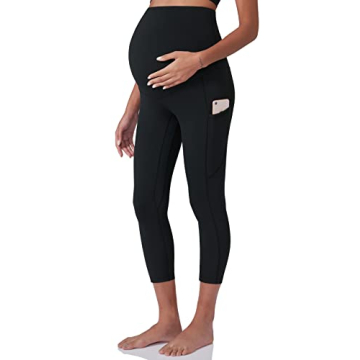 POSHDIVAH Capri Maternity Leggings - Soft Active Wear for Moms
