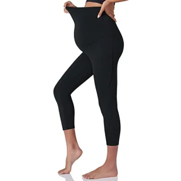 POSHDIVAH Women's Maternity Workout Leggings with Pockets