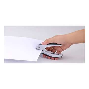 Bostitch Office EZ Squeeze One-Hole Punch, 10 Sheet Capacity, Lightweight, Gray/Blue (2402)