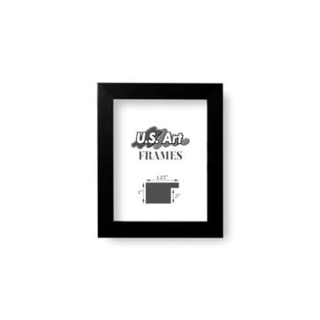 US Art 24x32 Black Flat 1.25 Inch, Smooth Wrapped Finish Wood Composite Wall Decor Picture Poster Fr...