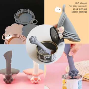 CUITIBI Small Spoon For Short Can, Cat Food Spoon, Wet Food Spoon For Dog Or Cat, Open Can With Spoon, Manual Can Opener(Gray Spoon)